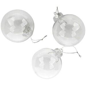 Clear Plastic DIY Craft Christmas Tree Ornaments Set Of 3, 3.5 inch OD